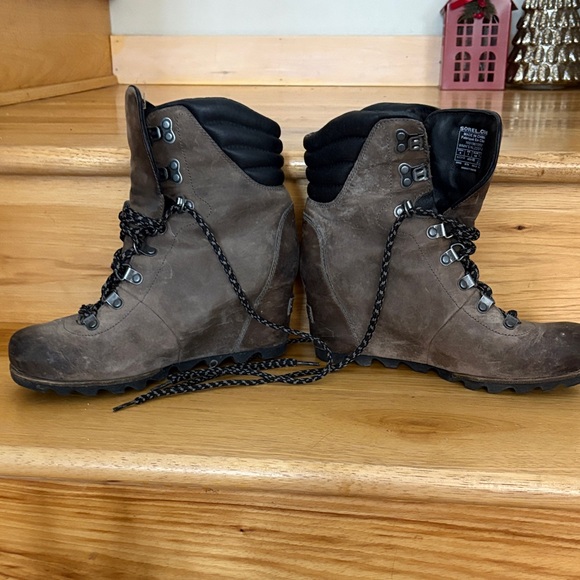 Sorel Dark Brown Lace-Up Wedge Boots - Picture 7 of 7